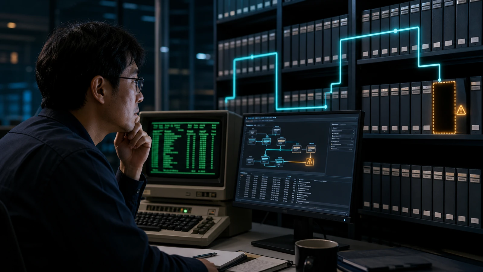 AS400のCPF4101でファイルとライブラリーを調べるイメージ